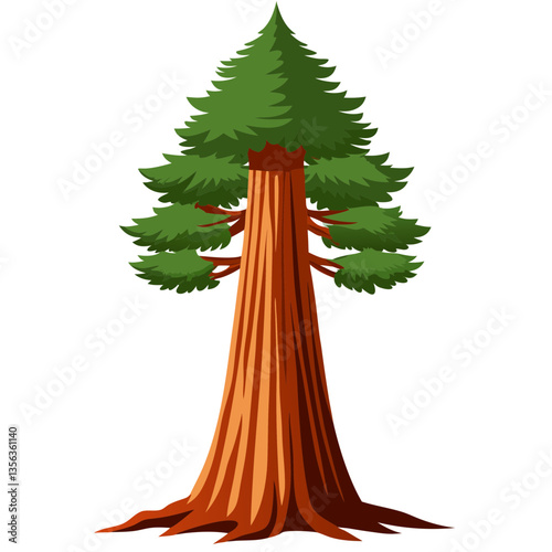 towering redwood tree with deeply grooved bark