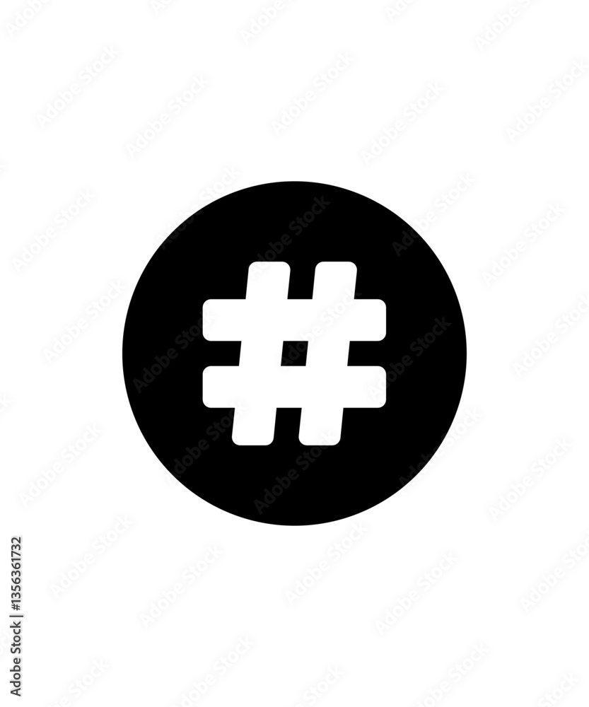 Obraz premium Hashtag icon filled