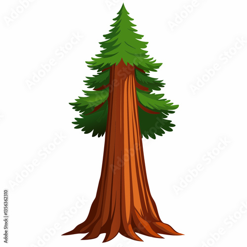 towering redwood tree with deeply grooved bark