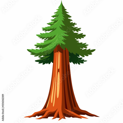 towering redwood tree with deeply grooved bark
