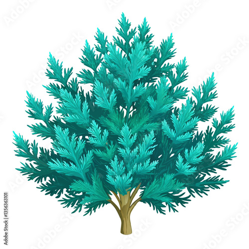 hardy juniper bush with blue green needle