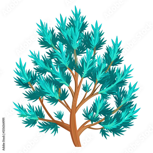 hardy juniper bush with blue green needle
