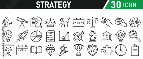 Strategy icons set
