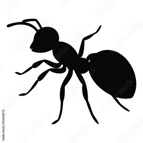 Black Ant Silhouette Vector – Insect Clipart & Icon