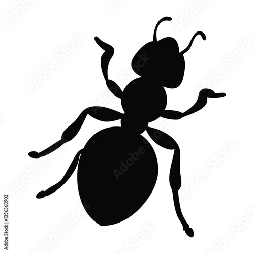 Black Ant Silhouette Vector – Insect Clipart & Icon