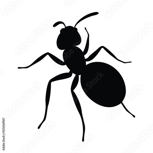 Black Ant Silhouette Vector – Insect Clipart & Icon