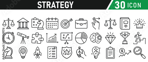 Strategy icons set