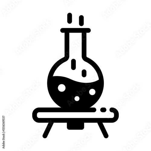 Chemical distillation apparatus icon in linear style 
