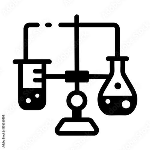 A line style icon of lab experiment setup 
