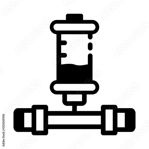 Laboratory condenser tube icon in linear style 
