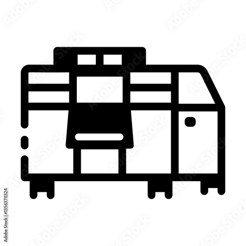 A linear style icon showing a lab printer 

