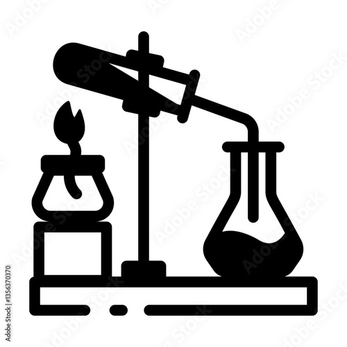 A line style icon depicting lab reaction 
