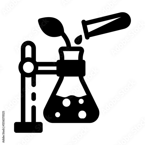 A line style icon depicting soil experiment 
