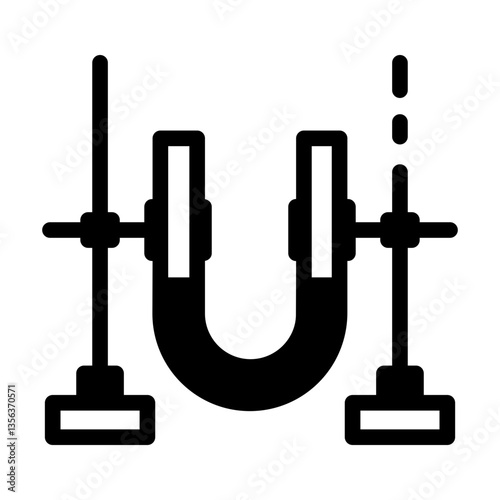 A linear style icon depicting tube experiment 