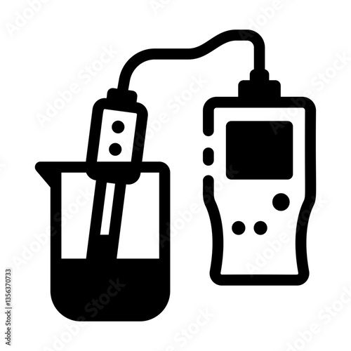 A linear style icon of a lab ph meter 

