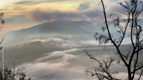 Misty Valley Sunrise – Ethereal Mountain View