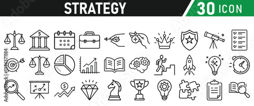 Strategy icons set
