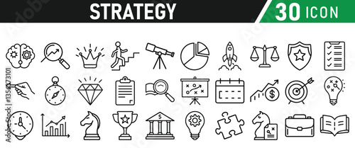 Strategy icons set