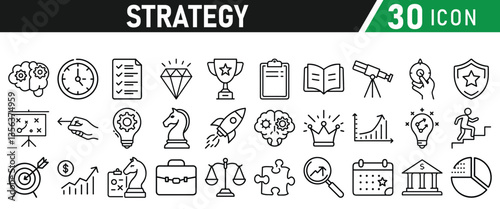 Strategy icons set