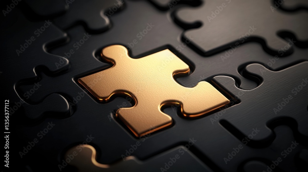 Conceptual symbol of cross-industry connections represented by a single puzzle piece for collaborative solutions Conceptual symbol of cross-industry connections represented by a single puzzle piece for collaborative solutions