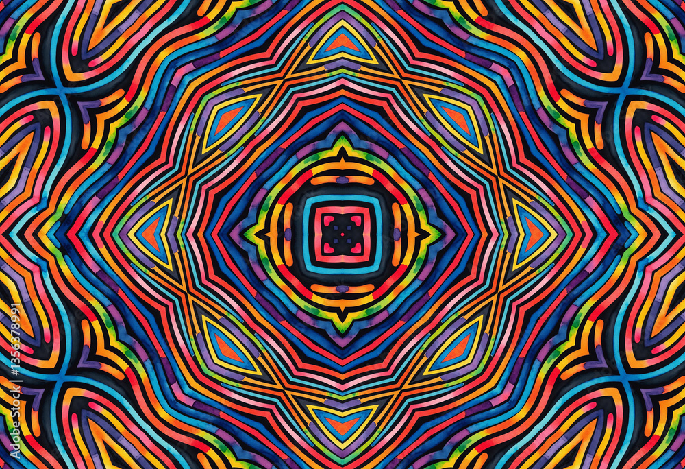 Obraz premium Bright background with abstract colorful pattern from stripes