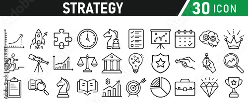Strategy icons set