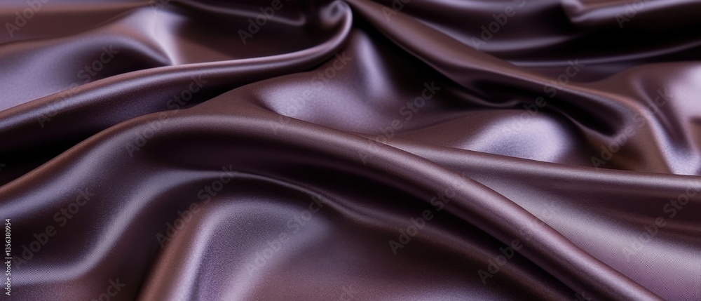 Fototapeta premium Luxurious plum silk fabric with soft folds and elegant drape creating a smooth texture and rich color palette ideal for fashion design