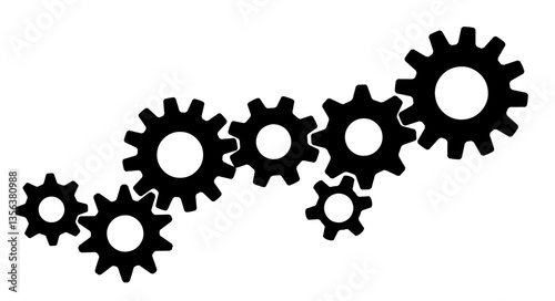 Gears on a white background