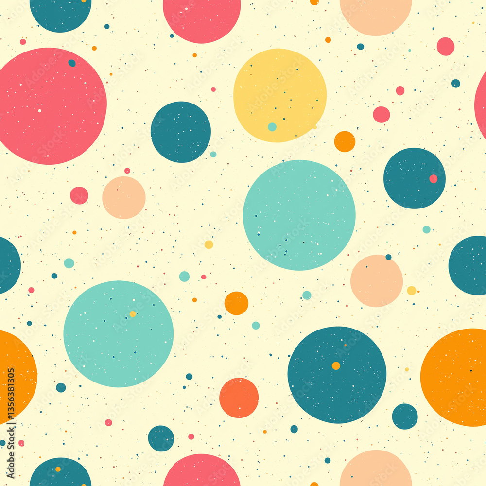 Seamless colorful abstract pattern with circles of various sizes on a light background Seamless colorful abstract pattern with circles of various sizes on a light background