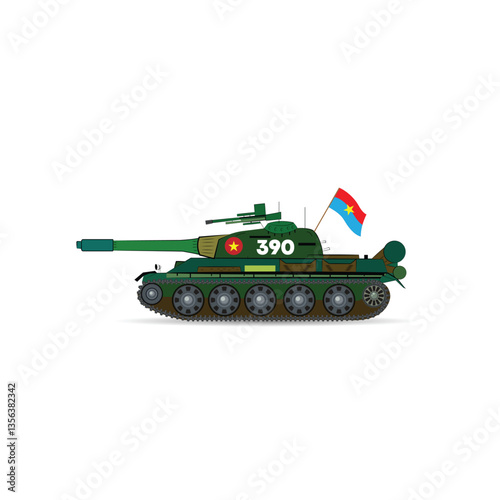 Tank number 390 of Saigon on April 30, 1975