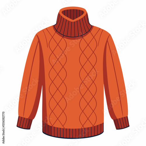 high neck sweater with cable knit texture