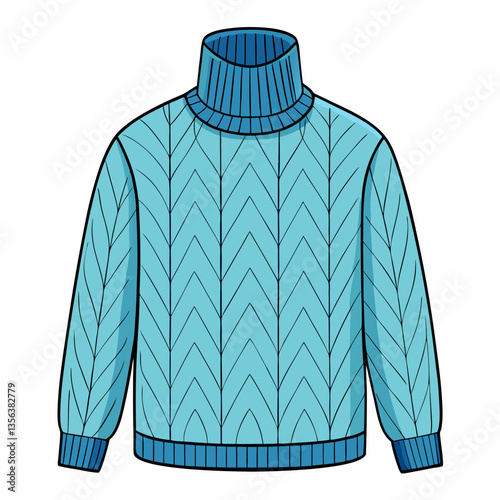 high neck sweater with cable knit texture