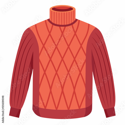 high neck sweater with cable knit texture