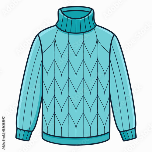 high neck sweater with cable knit texture
