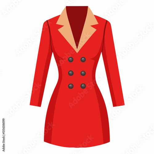 fitted blazer dress with double breasted buttons