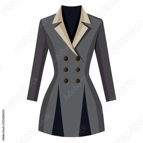 fitted blazer dress with double breasted buttons