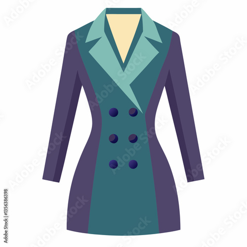fitted blazer dress with double breasted buttons