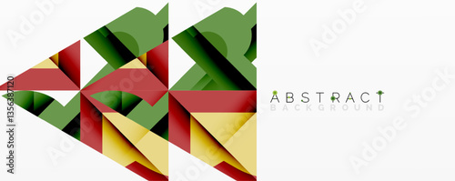 Abstract geometric artwork with interwoven angular and curved shapes, dynamic composition with smooth gradients and bold contrasts
