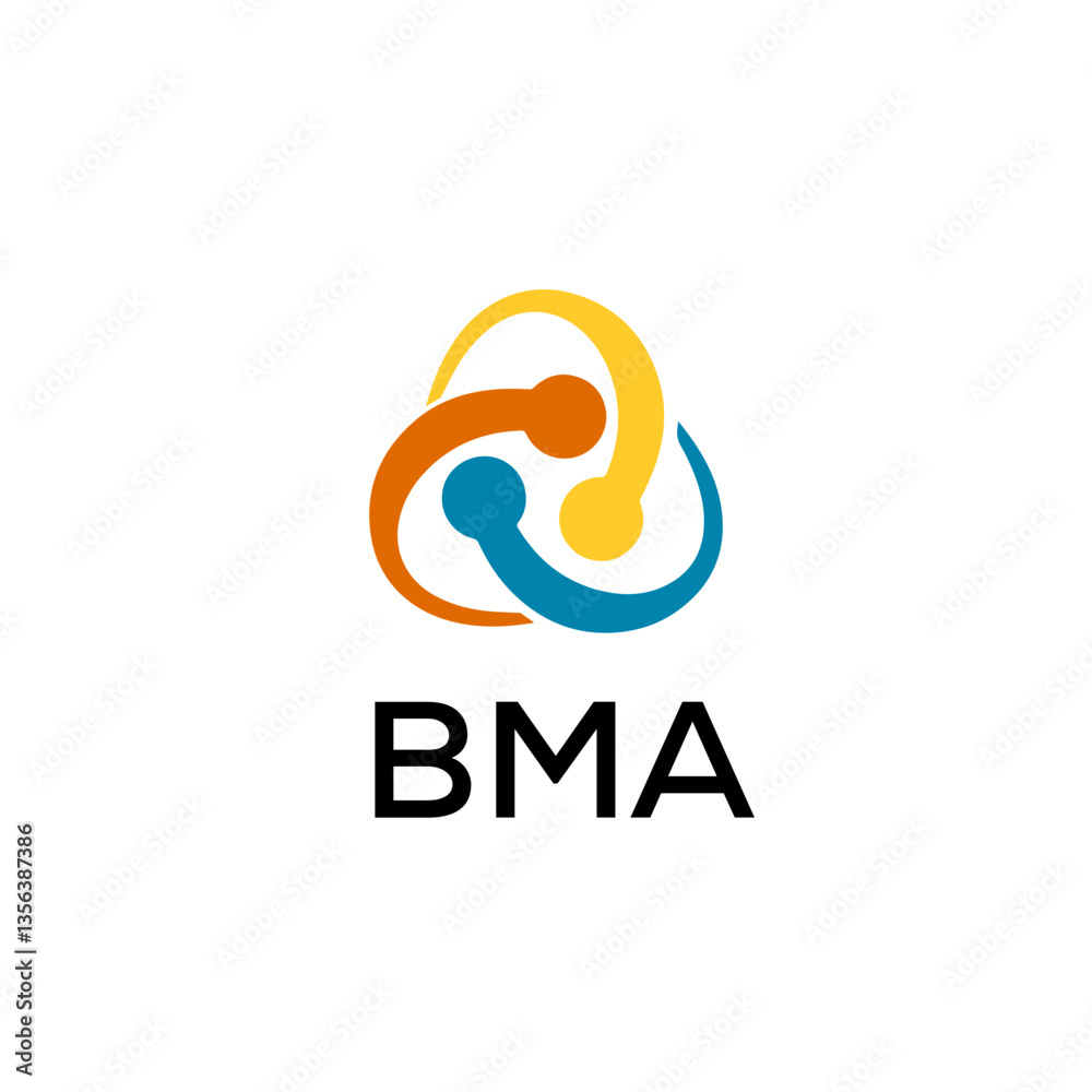 Obraz premium BMA creative minimalist letter logo.
