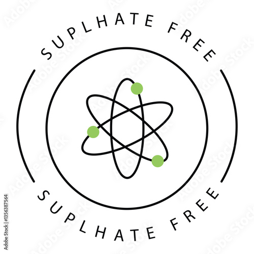 Sulphate Chemical Compound Molecular Structure Vector Icon design with editable Stroke