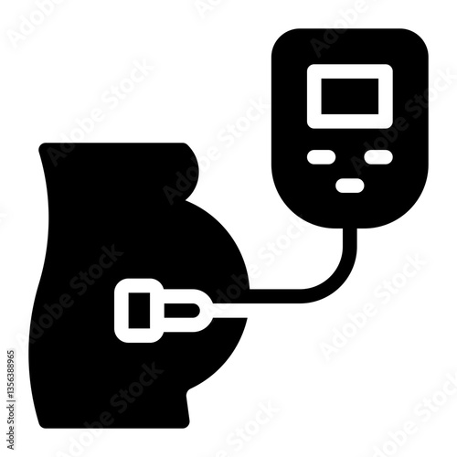 fetal monitor glyph icon