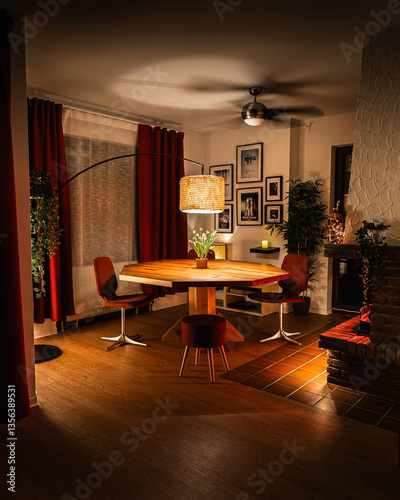 Esszimmer bei Nacht