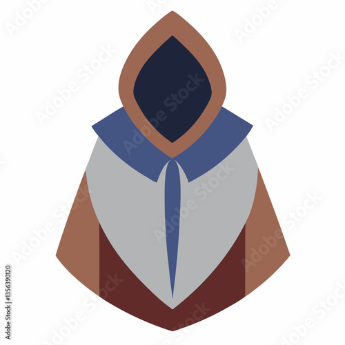 hooded poncho with asymmetric hem