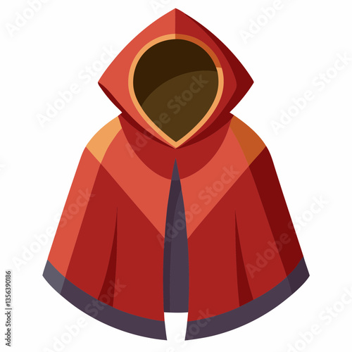 hooded poncho with asymmetric hem