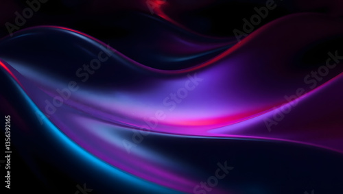 Wallpaper Mural Futuristic Abstract Liquid Metal Waves, Dark Iridescent Sci-Fi Aesthetic Torontodigital.ca