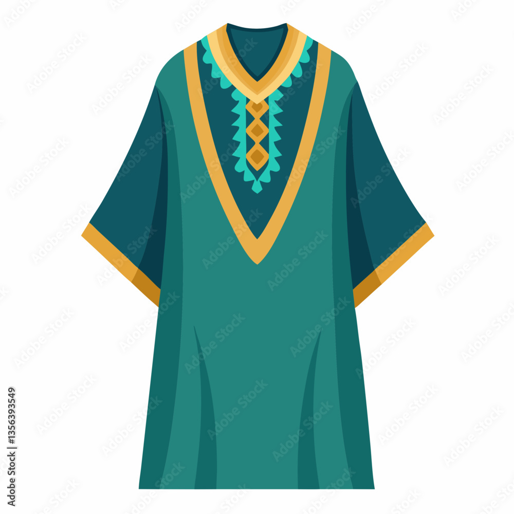 loose fit kaftan with embroidered neckline loose fit kaftan with embroidered neckline