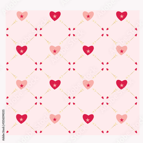 Seamless pattern with cute small red and pink hearts. The romantic concept for Valentine's day theme, beauty, and fashion prints for design.