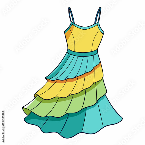 strappy sundress with flowing layers
