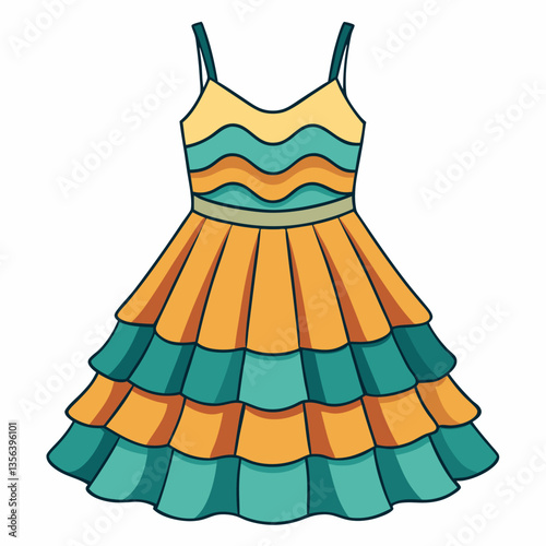 strappy sundress with flowing layers