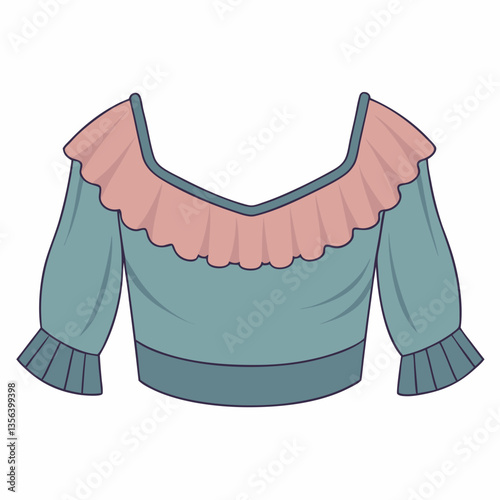 off shoulder crop top with ruffled sleeves 